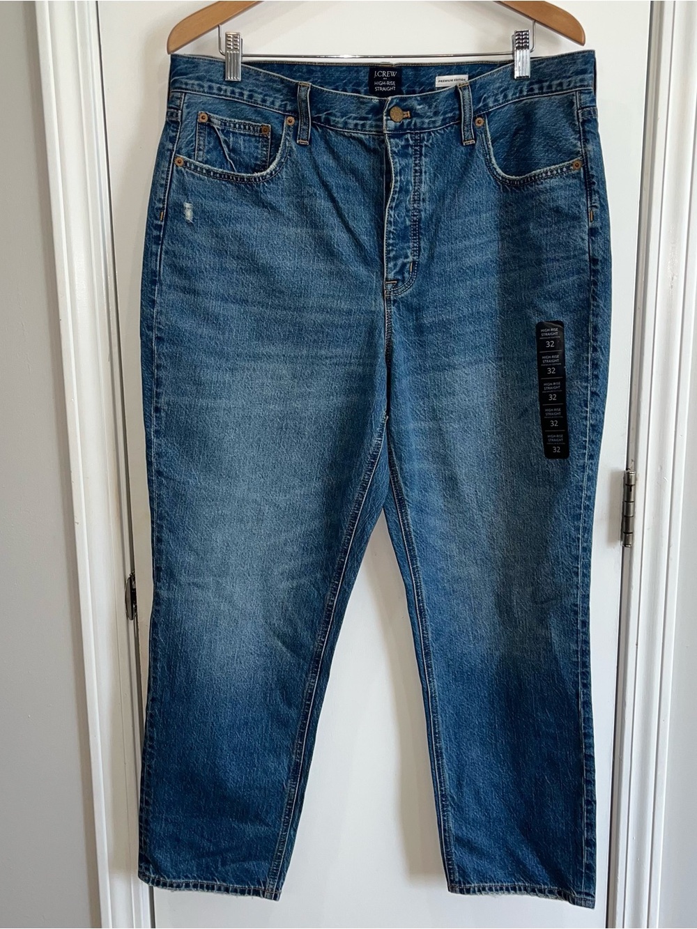 NWT J.Crew Women's Premium Edition High Rise Straight Denim Jeans - Sz 32